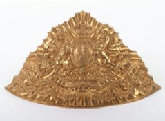 Victorian 16th Queens Lancers Other Ranks Lance Cap Plate, die-stamped example with screw post