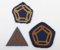 3 Cloth badges including 2 x scarce Western Union Defence Organisation. Small & Large badges, age