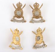 Hampshire Yeomanry Carabineers Collar Badges. fine pair of officers silver gilt examples accompanied