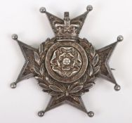 Victorian Rifle Volunteers Pagri Badge, interesting example of a silver (not hallmarked) Maltese