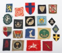 Assortment of British Military Formation Badges. Examples included are 38th (Welsh) Infantry