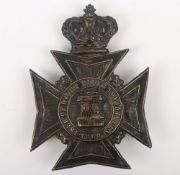 Victorian Isle of Wight Rifle Volunteers Other Ranks Helmet Plate. fine blackened other ranks helmet