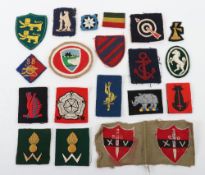 Assortment of Embroidered British Army Formation Badges. Lot includes 88th Army Group R.A, 37th
