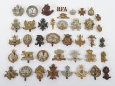 Grouping of British Military Cap badges. Examples noted within this lot are The Durham Light