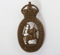 Fife & Forfar Imperial Yeomanry Gilding Metal Cap Badge, lug fittings to the reverse.