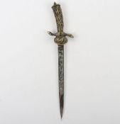 Miniature Hunting Dagger Letter Opener by Carl Eickhorn, all brass letter opener in the form of a