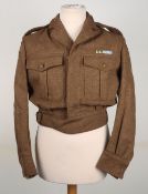Royal Marines lieutenant's Battle Dress Blouse with Parachute Qualification Wing.Â RM tapes