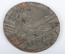Cased RMS Lusitania Medallion, fine example of the bronze propaganda medal produced about