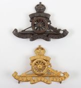 Two Officer's Cap Badges to the Honourable Artillery Company. Lot includes King's Crown
