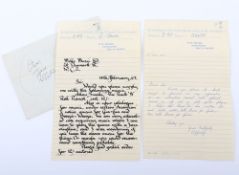 The Great Train Robbery, Hand Written Letters signed by Gordon Goody & Roy James Jnr, Parkhurst