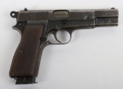 Deactivated EU Certificate Browning Hi-Power Pistol. WW2 German issue Browning Hi-Power semi-