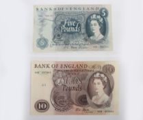 British, Bank of England, Fforde, Ten and Five Pounds,