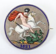 George III, enamelled Crown, 1821, brooch