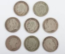 Eight Victoria to George VI Halfcrowns,