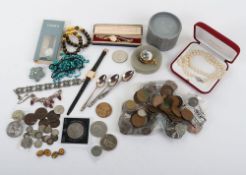 A selection of coins including 19th century and later pennies, Victoria and later Threepences,