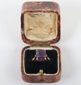 A 14ct amethyst ring,