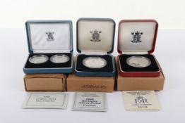 A silver proof Queen Mother Crown, a silver proof 40th anniversary of Elizabeth II Coronation crown,