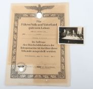 WW2 German Kriegsmarine Death Certificate