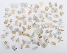 Large Collection Of British Military Anodised Collar Badges.