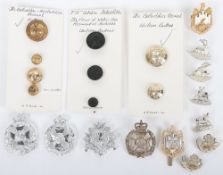 Small Collection of Territorial Cap & Collar Badges in Silver & Gilt and also Anodised.