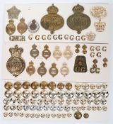 Collection of British Military Cap, Collar Badges, Shoulder Titles & Buttons in Metal & Anodised To 