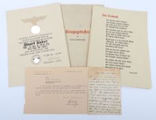WW2 German Death Certificate and Letters