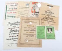 Third Reich Certificates/ Documents