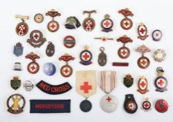 Large Grouping of British Red Cross Society and Other Medical Association Lapel Badges and Medals