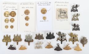 Assortment of Military Badges to the Herefordshire, Cambridgeshire & Hertfordshire Regiments.