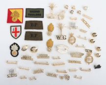 Small Collection of Anodised Buttons, Shoulder Titles & Cloth Badges.