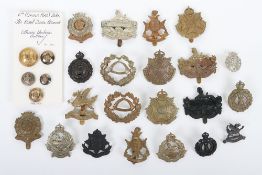 Assortment of Territorial Regiments Cap, Collar Badges and Buttons.