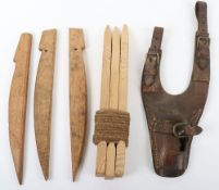 WW1 French Leather Cavalry Sabre Frog and Period Wooden Pegs