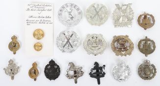 Selection Of Cap, Collar, Anodised Badges & Buttons to Territorial Regiments.