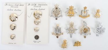 Good Selection of Cap, Collar, Anodised Badges & Buttons to Territorial Regiments.