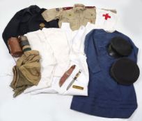 Civil Defence Blouse, Nursing Aprons, Gas Mask and Headgear.
