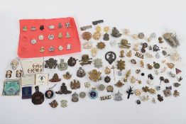 Small Collection of Mainly British Cap, Collar, Shoulder Titles & Lapel Badges.