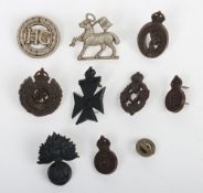 Small Collection of WW2 Economy Issue Plastic Cap Badges.