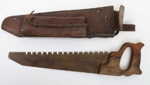 WW1 French Pioneers Saw with Leather Sheath.