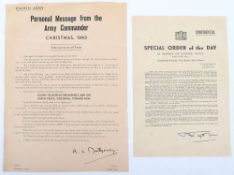 WW2 8th Army Christmas 1943 Montgomery Message