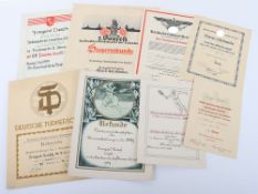 Third Reich Sports Certificates and Awards to Irmgard Liesch