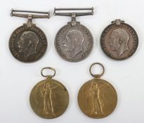 A collection of Great War medals.