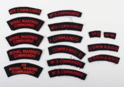 Grouping of British Commando Cloth Shoulder Titles