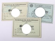 Third Reich League for Physical Exercises for Handball Cards