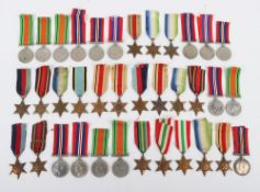 A collection of Second World War British campaign medals.