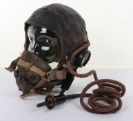 WW2 RAF C Type Flying Helmet with 1945 H Type Oxygen Mask