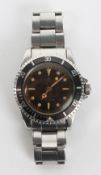 A rare gentleman's Stainless steel Rolex Tudor Oyster Prince Submariner bracelet wristwatch, circa 1