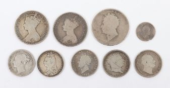 A group of Georgian and Victorian silver coins,