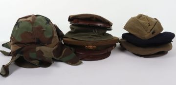 American M1 Steel Combat Helmet with other Headgear