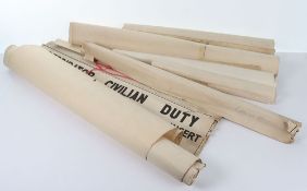 Large Grouping of Maps and Wartime Gas Mask/Respirator Instruction Posters.