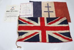 Vintage Union Jack and Free French Flags